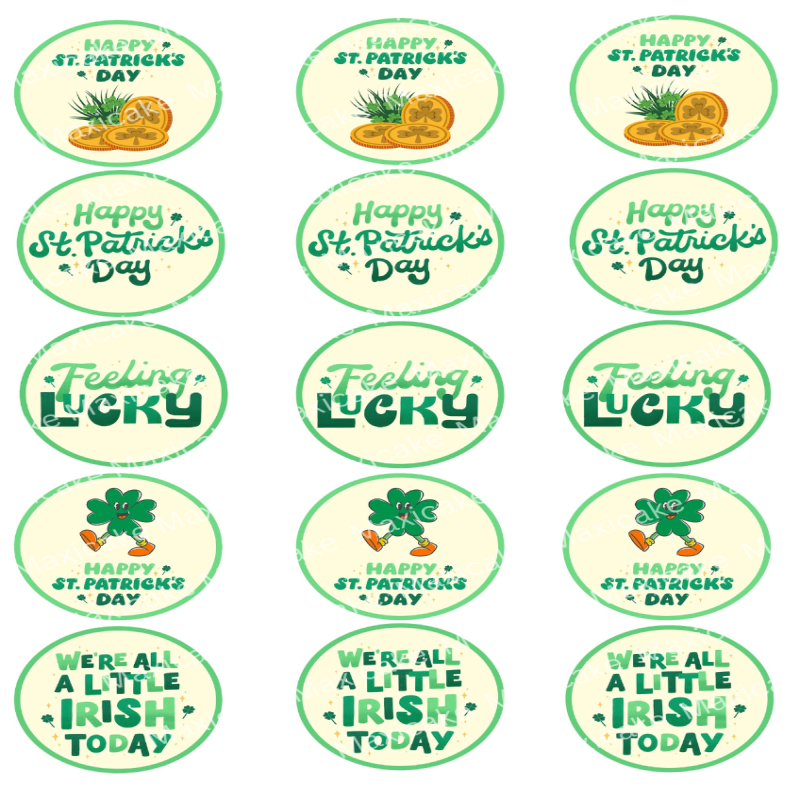 St. Patricks Day Lucky Edible Toppers - Set Of 15