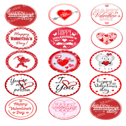 Valentine's Day Sample 02 Edible Toppers - Set Of 15