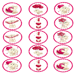 Valentine's Day Sample 01 Edible Toppers - Set Of 15