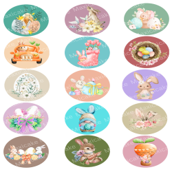 Easter Sample 02 Edible Toppers - Set Of 15