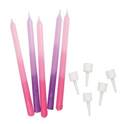 Pink/Purple Ombre Candles - Pack Of 12 / 100mm