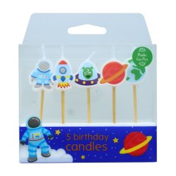 Space Candles With Bamboo Pic - Set 5 / 70mm