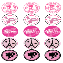 Barbie Sample 01 Edible Toppers - Set Of 15